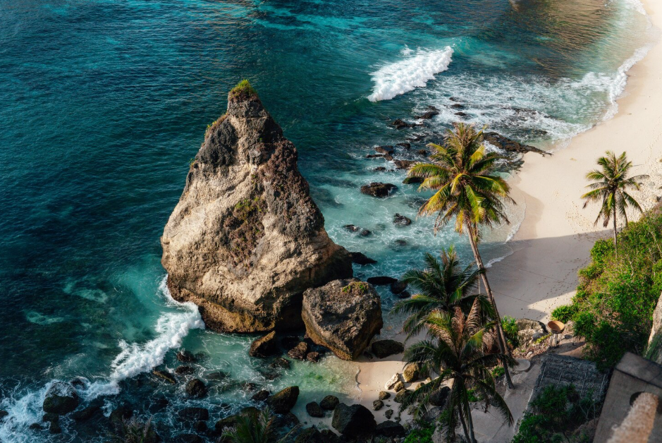 Bali beaches featuring golden sands, crystal-clear waters, and stunning coastal scenery, offering the perfect setting for relaxation, swimming, and seaside adventures.
