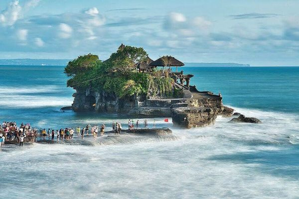 Sunrise over a sacred temple recognized among the top Bali heritage sites