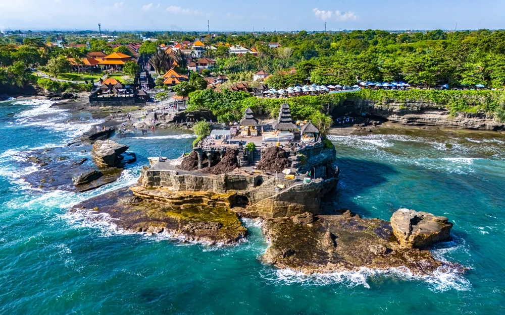 Sunrise over a sacred temple recognized among the top Bali heritage sites