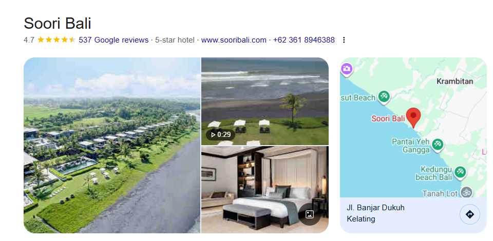 Beachfront hotel in Bali featuring a white sand beach and panoramic ocean views