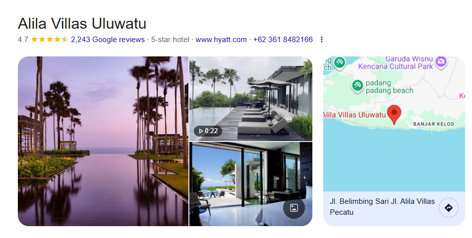 Beachfront hotel in Bali with an infinity pool overlooking the Indian Ocean at sunset