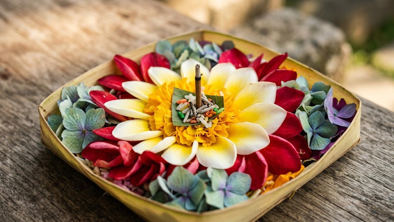 canang making in bali – The Meaning Behind the Colors and Directions – 3